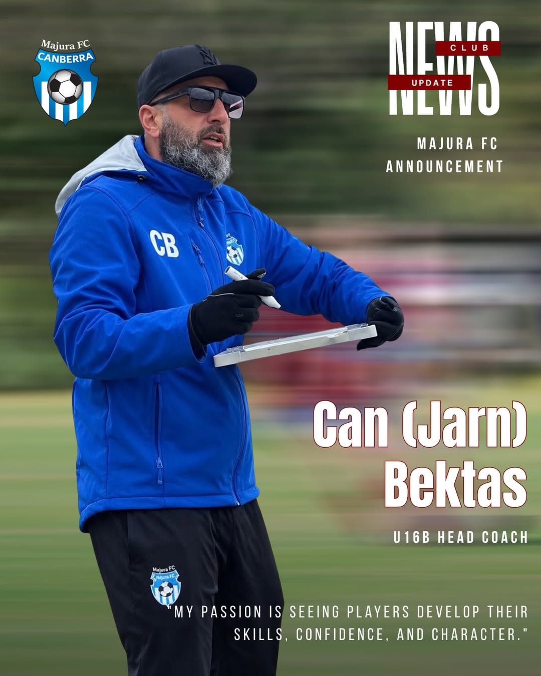 Can (Jarn) Bektas as our U16 NPL Boys Head Coach!