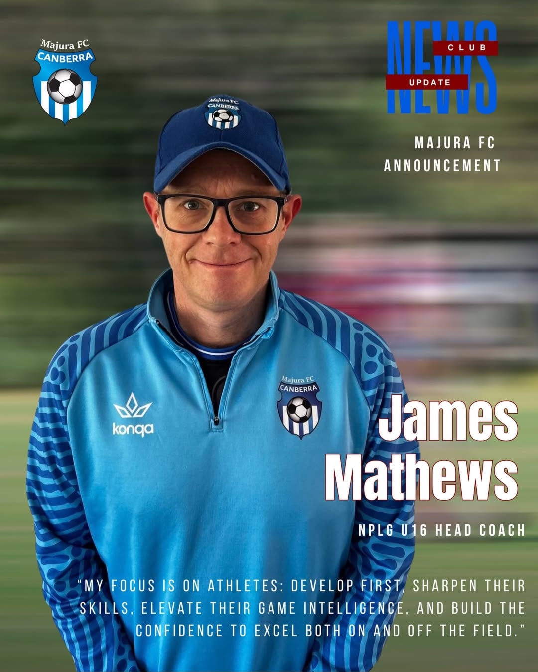 James Matthews as NPLG U16 Head Coach