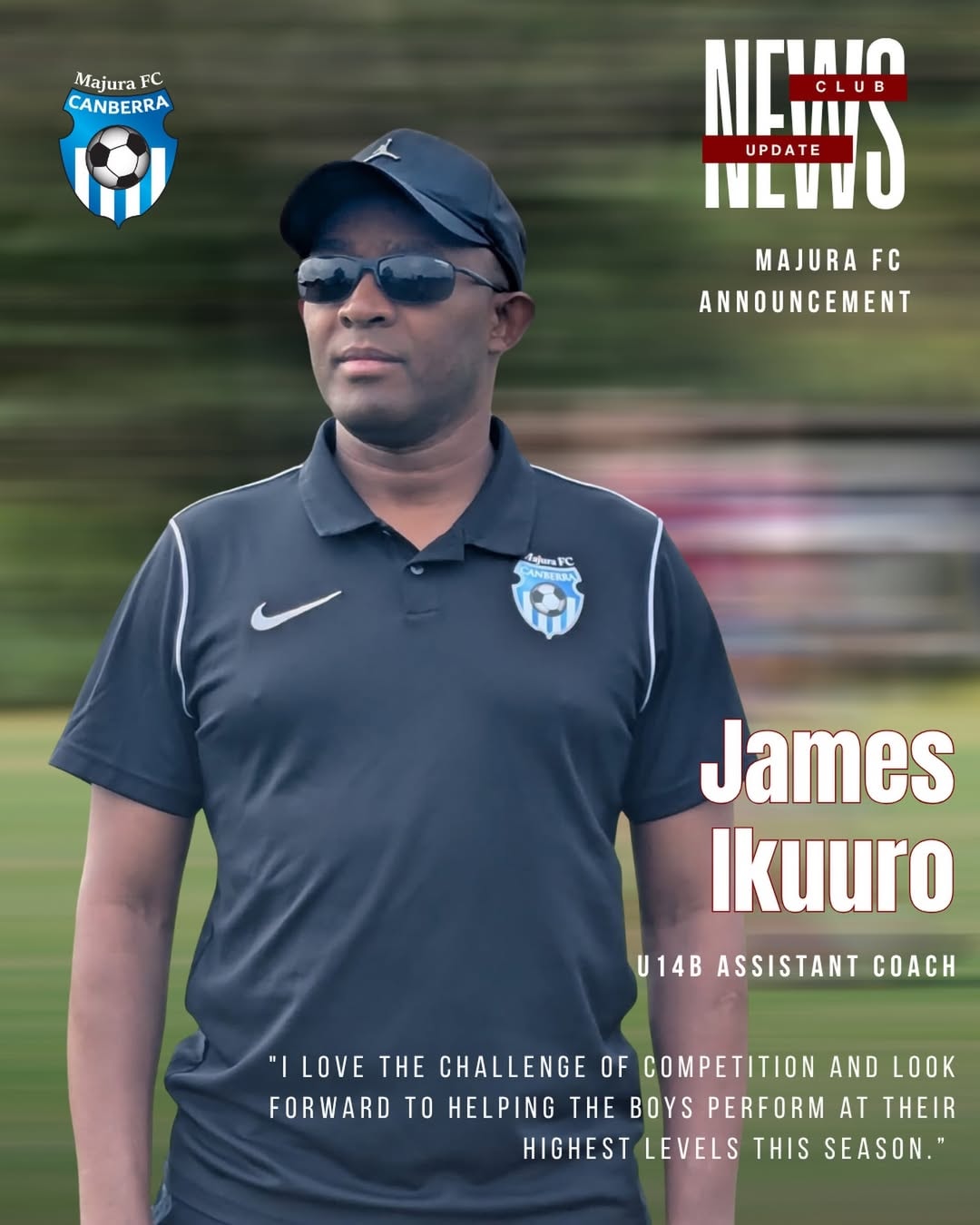 James Ikuuro as Assistant Coach for NPLB 14s